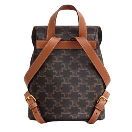 CELINE BACKPACK BONNIE IN TRIOMPHE CANVAS AND CALFSKIN