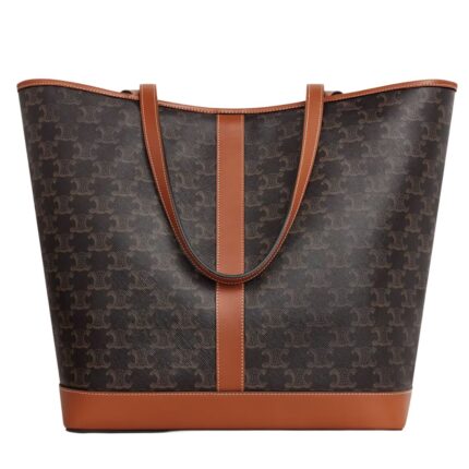 CELINE MEDIUM CABAS IN TRIOMPHE CANVAS AND CALFSKIN