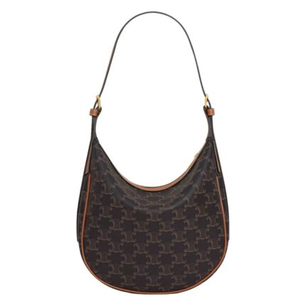CELINE SMALL HELOÏSE CUIR TRIOMPHE BAG IN CANVAS AND CALFSKIN
