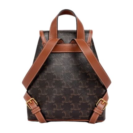 CELINE MINI BACKPACK FOLCO IN TRIOMPHE CANVAS AND CALFSKIN
