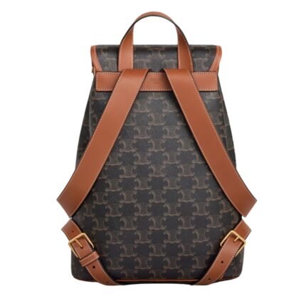 CELINE MEDIUM BACKPACK FOLCO IN TRIOMPHE CANVAS AND CALFSKIN