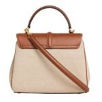 CELINE SMALL 16 BAG IN TEXTILE AND NATURAL CALFSKIN