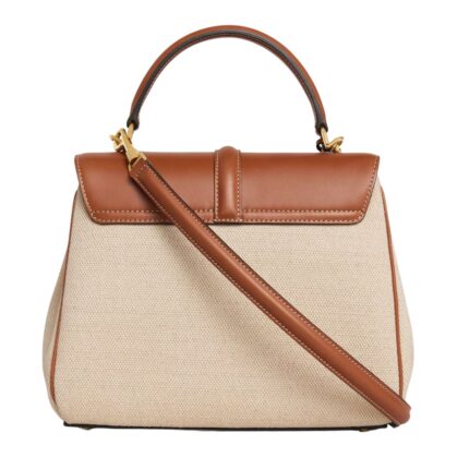 CELINE SMALL 16 BAG IN TEXTILE AND NATURAL CALFSKIN