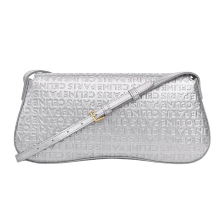 CELINE MEDIUM LOLA BAG IN LAMINATED CALFSKIN WITH CELINE ALL OVER