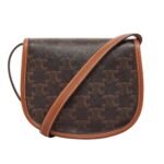 CELINE MINI BESACE IN TRIOMPHE CANVAS AND CALFSKIN