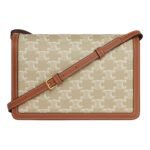 CELINE ENVELOPPE BAG IN TRIOMPHE CANVAS AND CALFSKIN
