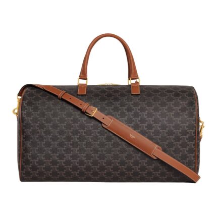 CELINE LARGE TRAVEL BAG IN TRIOMPHE CANVAS WITH CELINE PRINT