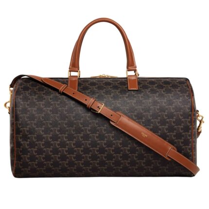 CELINE MEDIUM TRAVEL BAG IN TRIOMPHE CANVAS WITH CELINE PRINT
