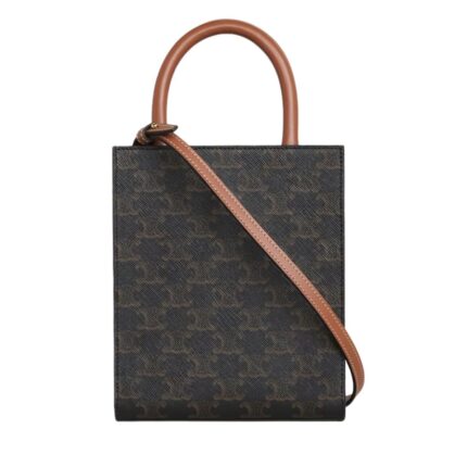 CELINE MINI VERTICAL CABAS IN TRIOMPHE CANVAS WITH CELINE PRINT