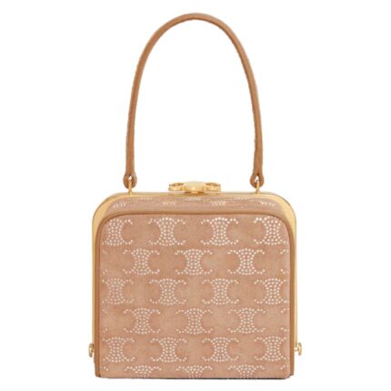 CELINE LANA MINAUDIERE IN SUEDE CALFSKIN WITH TRIOMPHE STRASS
