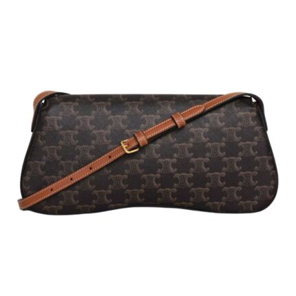 CELINE MEDIUM LOLA BAG IN TRIOMPHE CANVAS AND CALFSKIN