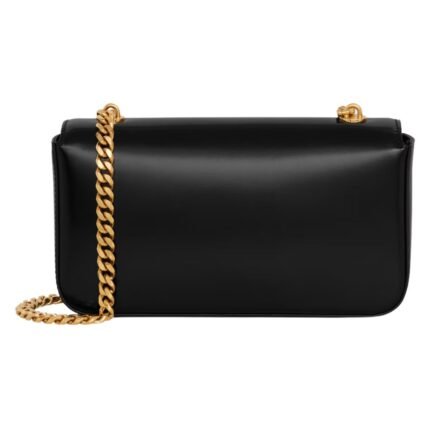 CELINE CHAIN SHOULDER BAG CLAUDE WITH STRASS CLOSURE IN SHINY CALFSKIN