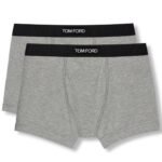 TOM FORD COTTON MODAL BOXER BRIEFS TWO PACK BLACK
