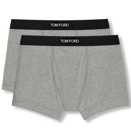 TOM FORD COTTON MODAL BOXER BRIEFS TWO PACK BLACK