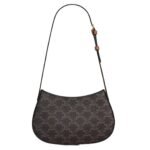 CELINE MEDIUM TILLY BAG IN TRIOMPHE CANVAS AND CALFSKIN TAN