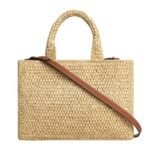 CELINE SMALL CABAS THAIS IN RAFFIA AND CALFSKIN