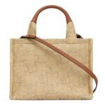 CELINE SMALL CABAS THAIS IN RAFFIA EFFECT TEXTILE WITH TRIOMPHE JACQUARD