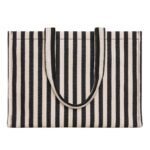 CELINE LARGE CABAS THAIS IN STRIPED TEXTILE AND CALFSKIN