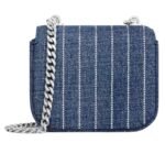 CELINE MINI CHAIN CLAUDE IN STRIPED DENIM WITH STRASS