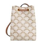 CELINE MICRO SAILOR IN TRIOMPHE CANVAS AND CALFSKIN WHITE-TAN