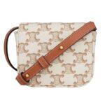 CELINE MINI CLAUDE IN TEXTILE WITH TRIOMPHE PRINT AND CALFSKIN