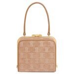 CELINE LANA MINAUDIERE IN SUEDE CALFSKIN WITH TRIOMPHE STRASS LIGHT CAMEL