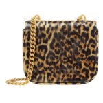 CELINE MINI CHAIN CLAUDE IN TEXTILE WITH LEOPARD PRINT