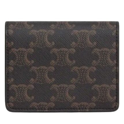 CELINE BUSINESS CARD HOLDER TRIOMPHE IN TRIOMPHE CANVAS AND LAMBSKIN