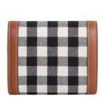 CELINE SMALL FLAP WALLET TRIOMPHE IN VICHY TEXTILE AND CALFSKIN BLACK-WHITE