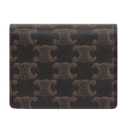 CELINE TRIOMPHE BUSINESS CARD HOLDER IN TRIOMPHE CANVAS AND LAMBSKIN