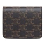 CELINE TRIOMPHE COMPACT WALLET IN TRIOMPHE CANVAS