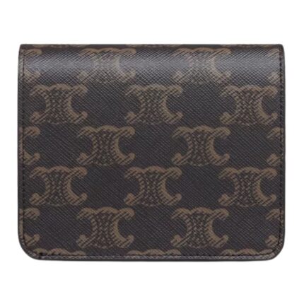 CELINE TRIOMPHE COMPACT WALLET IN TRIOMPHE CANVAS