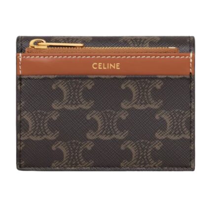 CELINE COMPACT WALLET WITH COIN TRIOMPHE IN CANVAS