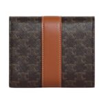 CELINE SMALL TRIFOLD WALLET IN TRIOMPHE CANVAS AND LAMBSKIN