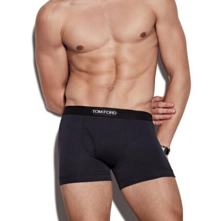 TOM FORD COTTON BOXER BRIEFS EBONY