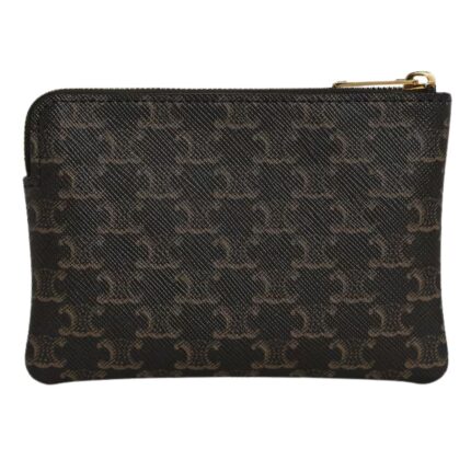 CELINE COIN AND CARD POUCH IN TRIOMPHE CANVAS