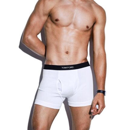 TOM FORD COTTON BOXER BRIEFS WHITE