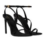 CELINE AVA TRIOMPHE STILETTO SANDAL IN PATENT CALFSKIN BLACK