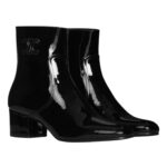 CELINE LES BOTTES TRIOMPHE ZIPPED BOOT IN PATENT CALFSKIN BLACK