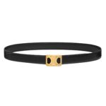 CELINE MEDIUM REVERSIBLE FRAMED TRIOMPHE BELT IN TAURILLON AND LIZARD EMBOSSED CALFSKIN