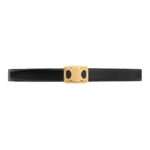 CELINE MEDIUM REVERSIBLE FRAMED TRIOMPHE BELT IN TAURILLON BLACK-WHITE COTTON