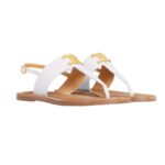 CELINE LYMPIA TRIOMPHE THONG IN CALFSKIN WHITE