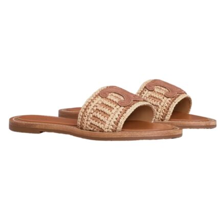CELINE LYMPIA MULE IN RAFFIA