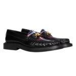 CELINE UNIVERSITÉ TRIOMPHE CHAIN LOAFER IN POLISHED BULL AND TARTAN