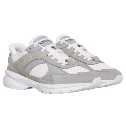 CELINE RUNNER CR 03 LOW LACE UP SNEAKER IN SUEDE CALFSKIN MESH AND CALFSKIN