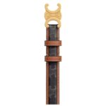 CELINE MEDIUM TRIOMPHE BELT IN TRIOMPHE CANVAS AND CALFSKIN
