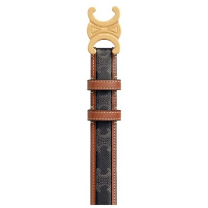 CELINE MEDIUM TRIOMPHE BELT IN TRIOMPHE CANVAS AND CALFSKIN