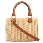 CELINE SMALL BOSTON CUIR TRIOMPHE IN WICKER AND CALFSKIN