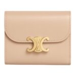CELINE SMALL FLAP WALLET TRIOMPHE IN SHINY CALFSKIN MOON