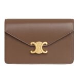 CELINE WALLET ON CHAIN MARGO IN SHINY CALFSKIN CELADON